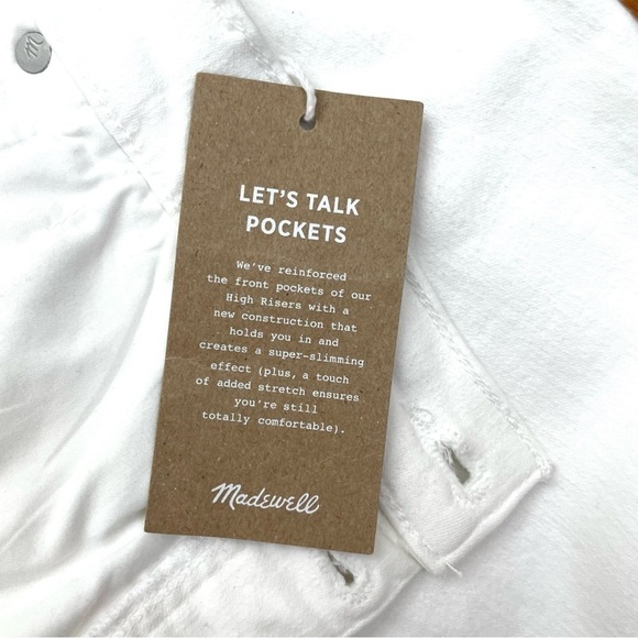MADEWELL 10” High-Rise Skinny 37 T Tall white denim jeans NWT - Picture 10 of 16